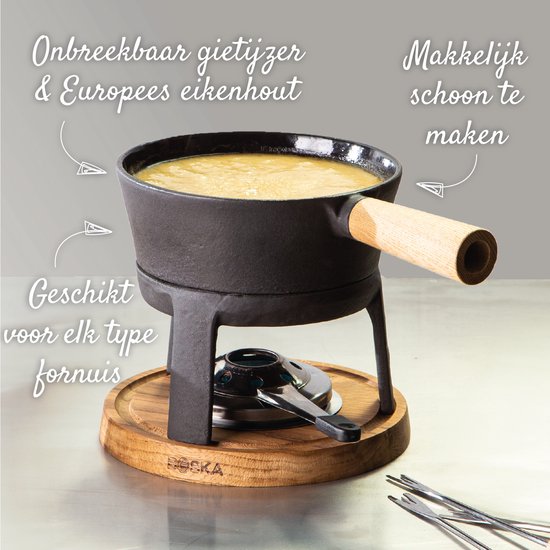 Boska Fondue Set Pro - Käsefondue - 1,2 L - Für jedes Kochfeld - Inkl. vier Fonduegabeln