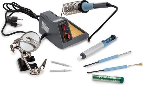 Velleman Lötstation, komplettes Set, einstellbar, 40-48 W, Temperaturbereich 150-480 Â°C, grau