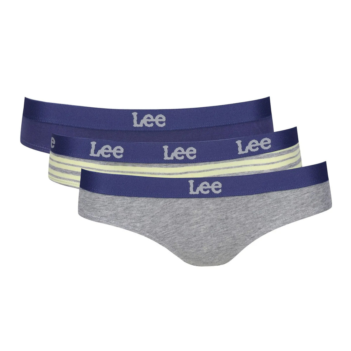 Lee Slips LILIOP-DRAMA – 95 % Baumwolle – Stretch – Blau/Gelb gestreift und grau meliert – Größe S