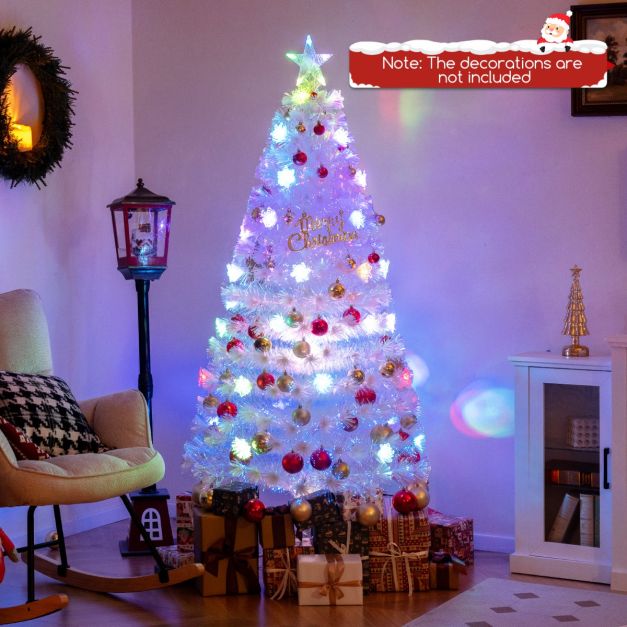 Coast Kunstweihnachtsbaum 180 cm, verschneiter Baum mit LED-Glasfaser-Beleuchtung, 8 Leuchtmodi, CM25341DE