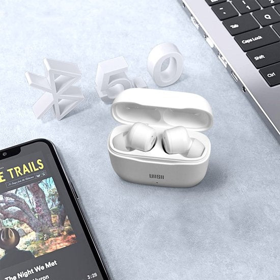 Bluetooth-Kopfhörer 5.0 IPX5 Touch-Steuerung 24 Stunden Autonomie UiiSii weiß