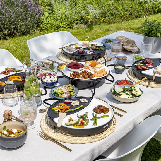 Princess Dinner4All 103080 – Gourmet-Set – Grill- und Backplatte – Extra langes 2-Meter-Kabel – Für 4 Personen – Spülmaschinenfest – PFAS-frei – Erweiterungsset erhältlich