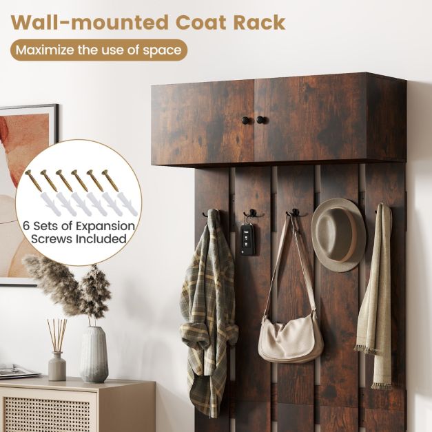 Coast Wandgarderobe - Wandbefestigung - Aufbewahrungsschrank - Platzsparend - Multifunktional