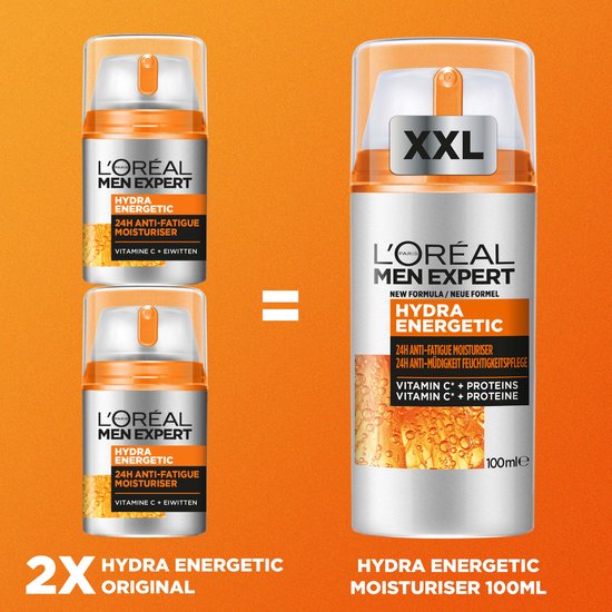 L’Oréal Paris Men Expert Hydra Energetic feuchtigkeitsspendende Tagescreme – 6 x 50 ml – Multipack