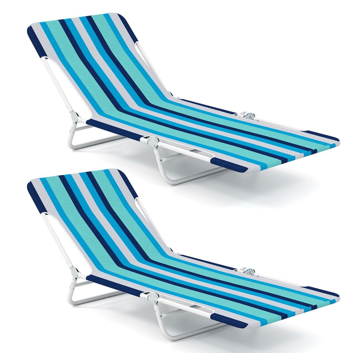 Coast Klappliegestuhl, 2-teilig – in 5 Positionen verstellbar – marineblau – 186 x 55 x 30 cm