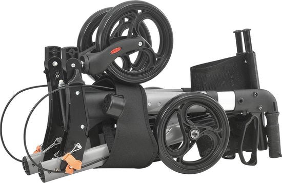 Faltbarer Rollator - Inkl. Sitz & Einkaufstasche - Schwarz