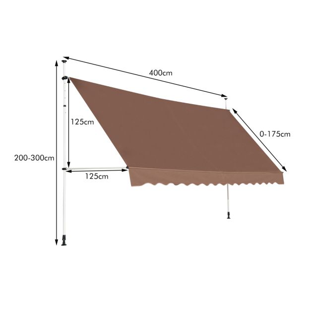 Coast Klemmmarkies - 400 cm - Höhenverstellbar - Ohne Bohren - Braun