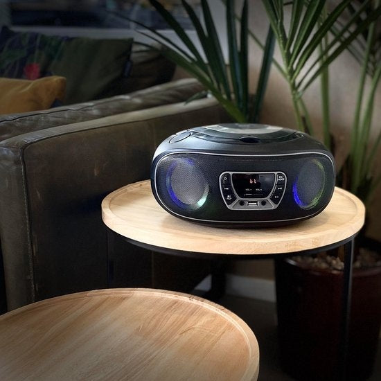 Denver Tragbares Radio CD-Player Kinder - Bluetooth - Lichteffekte - Boombox - AUX - FM - TCL212BT - Grau
