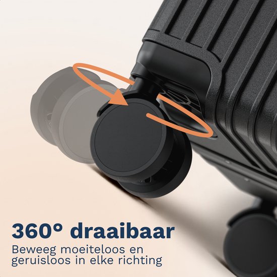 TRVLMORE Premium-Reisekoffer 115 l – ohne Reißverschluss – mit zwei TSA-Schlössern – Aluminiumrahmen – schwarz