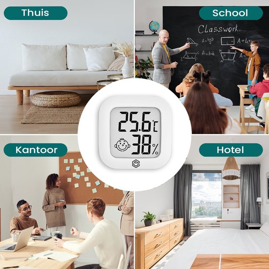 Ease Electronicz Hygrometer - Wetterstation - Luftfeuchtigkeitsmesser - Thermometer für Innenräume - inkl. Batterie und Klebestreifen