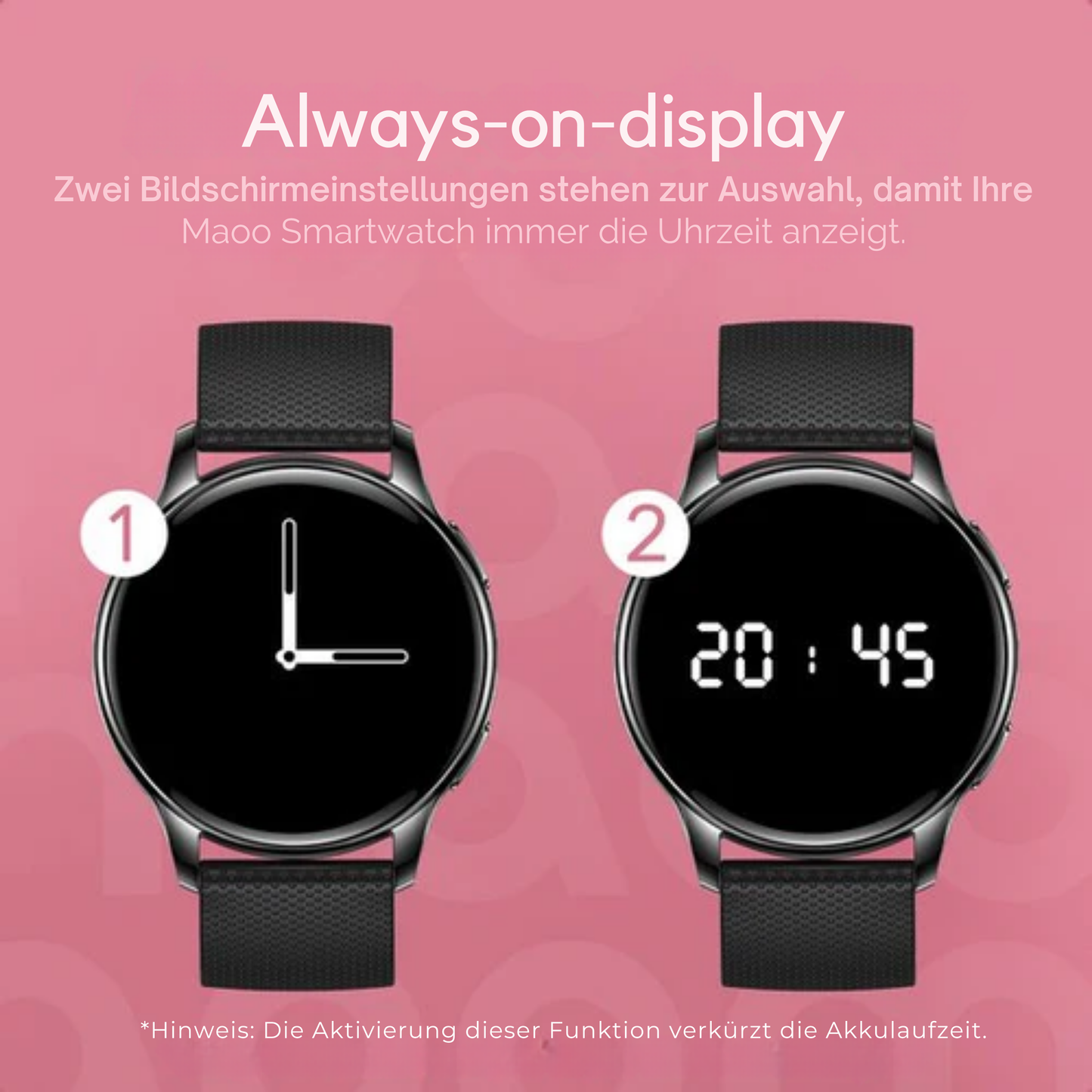 Maoo Ventura AMOLED Smartwatch - Damen - Edelstahl und 3x Silikonband - Schrittzähler - Herzfrequenzmesser - Schlafüberwachung - Multisport - Für Android und iOS - Schwarz