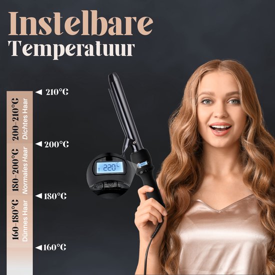 VAIVE Lockenstab mit Klemme - 25MM - Lockenstäbe - Lockenwickler - Lockenstab