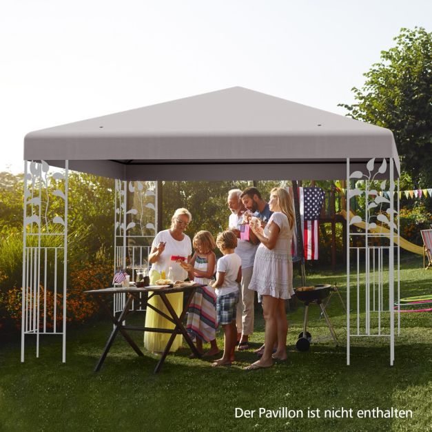 Coast Ersatzdach für Pavillon - 3 x 3 m mit Klettverschluss - Grau