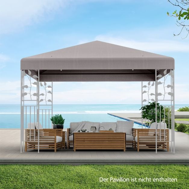 Coast Ersatzdach für Pavillon - 3 x 3 m mit Klettverschluss - Grau