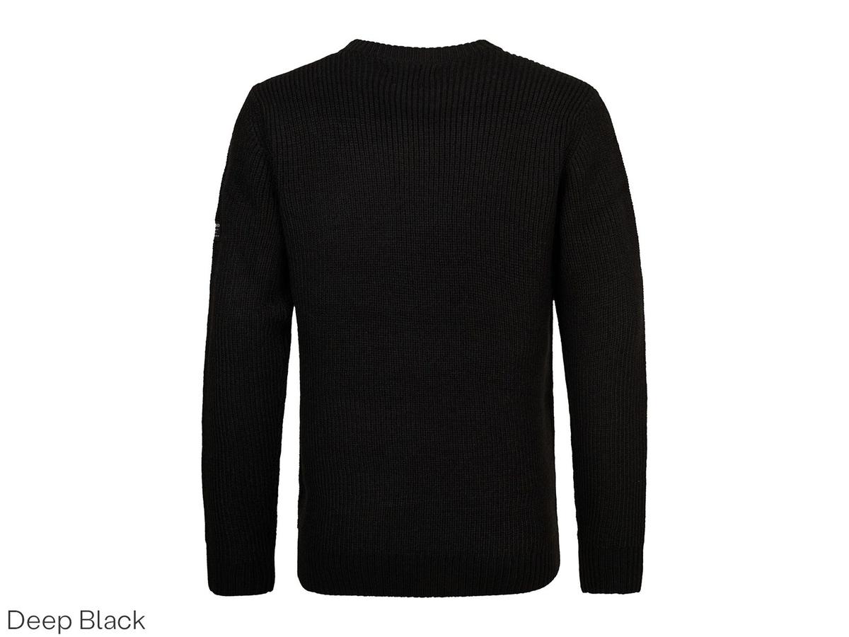Petrol Strickpullover mit Rundhalsausschnitt – Basic-Design – Größe XXL – Deep Black