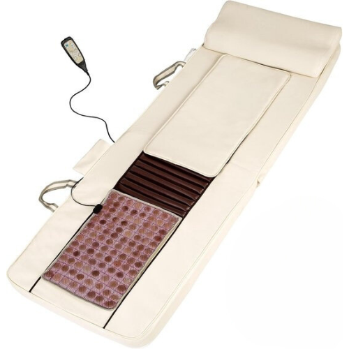 tectake - Shiatsu-Massagematte - Jade-Wärmematte mit Fernbedienung - Beige