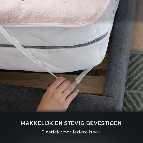 STAUS&BACH CozySnug - Elektrische Unterbettdecke für 1 Person (100W) - Wärmedecke mit 6 Heizstufen und Timer (2, 4 und 6 Stunden) - Waschbare Decke - 150x80 cm - Dusty Pink