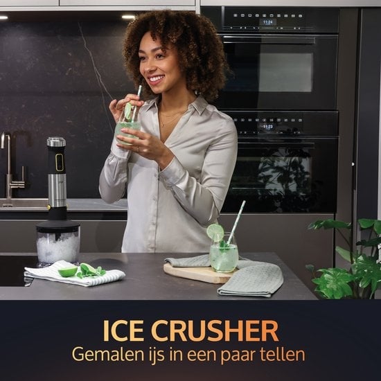 JAP Appliances ForceBlend F2 - 5in1 Stabmixer-Set (1500W) - Inklusive Zerkleinerer, Messbecher, Eiscrusher, Schneebesen und Rührbesen - Für Suppe, Fleisch, Smoothies und Baby-Snacks - Schwarz/RVS