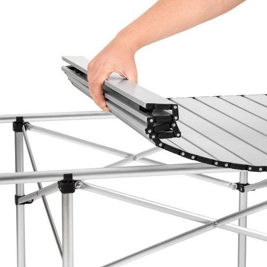 tectake - Campingtisch - Zusammenklappbar - Inkl. Tragetasche - 140 x 70 cm - Grau - 401170