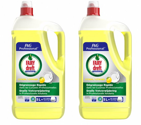 Dreft Spülmittel Zitrone – 2 x 5 Liter – Vorteilspackung