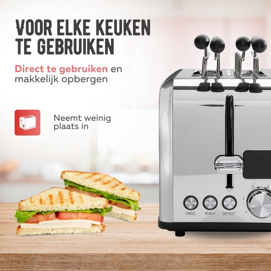 Qualitá® Toaster mit Toastbrotklammern - Retro-Toaster - Sandwichständer - Croque Monsieur-Gerät - Edelstahl