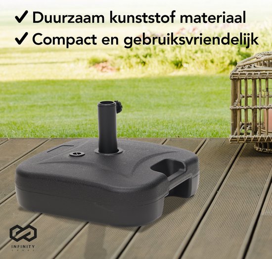 Infinity Goods Sonnenschirmhalterung - befüllbar - 40KG - kompakt und stabil - Sonnenschirmhalterung - Kunststoff - Anthrazit