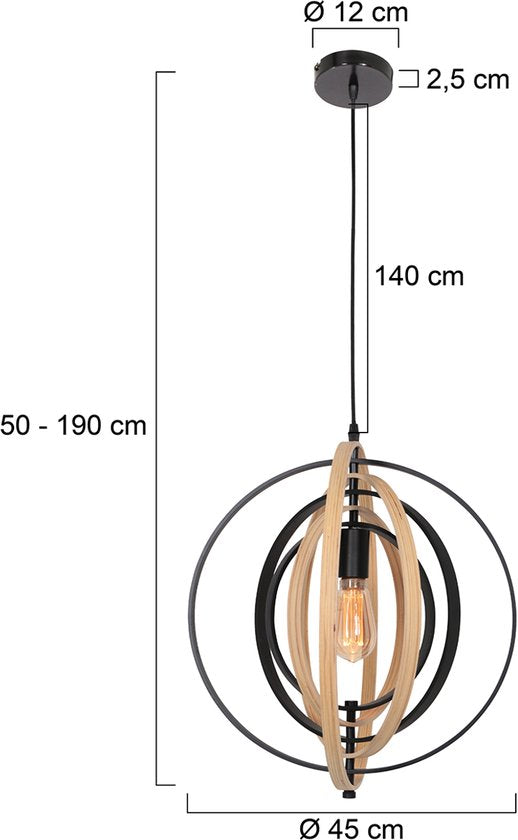 Anne Lighting – Hängeleuchte – Muoversi – natur – Holz – Ø 45 cm – E27 – 3491BE