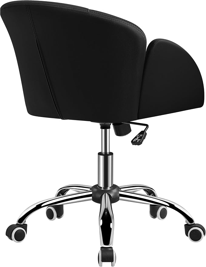 Yaheetech Ergonomischer Bürostuhl – Schwarz – Verstellbarer Drehstuhl mit Armlehnen und Neigungsfunktion