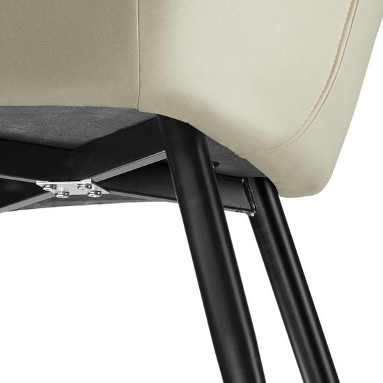 tectake - Stuhl Marilyn Stoff creme/schwarz