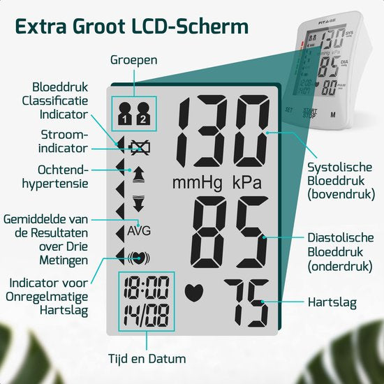 FITAGE Medical Oberarm-Blutdruckmessgerät - Blutdruckmessgeräte - Herzfrequenzmessgerät - Blutdruckmessgerät - Manschette 22-42cm - WEISS