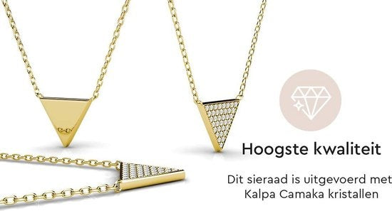 Yolora Damen-Halskette mit Anhänger - Kalpa Camaka Kristalle - Farbe Gold - 18K Gelbgold vergoldet - Damen-Halskette Gold - Schmuck - Luxus-Geschenkbox - Geschenkbox - Schöne Geschenkverpackung - Geschenk zum Muttertag