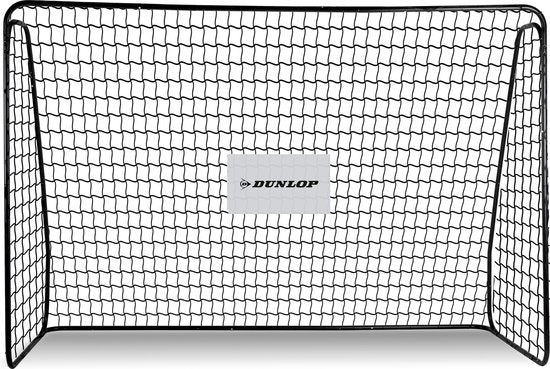 Dunlop - Fußballtor - Outdoor-Spielzeug für Kinder und Erwachsene - schnelle Montage - Metall - 300 x 205 x 120 cm - Schwarz