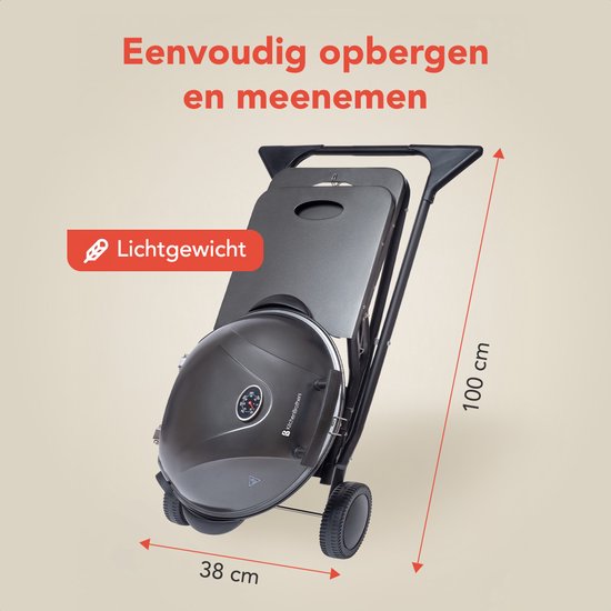 KitchenBrothers Elektrogrill – 2-in-1 – Zusammenklappbar – 2400 W – 250 °C – Schwarz