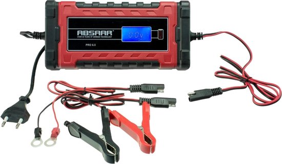 Absaar Batterieladegerät Pro 6.0 (12/24 V – 6 A) 0–120/180 Ah Rot/Schwarz