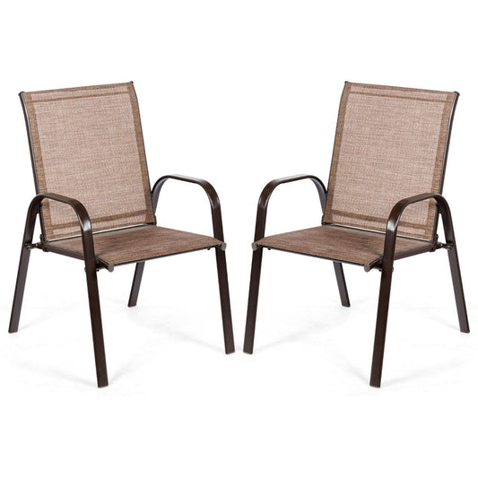 Coast 2-teiliges Gartenstuhl-Set – atmungsaktiver Stoff – verstärkter Metallrahmen – beige