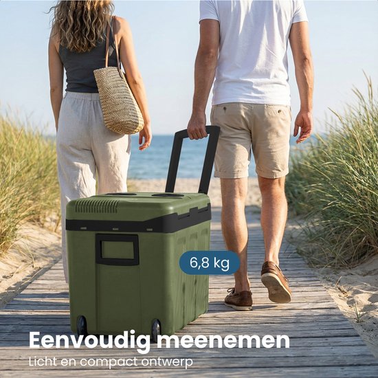 Auronic Coolbox Electric 12V und 230V - 40L - Auto - Camping Kühlschrank - Kühlung und Heizung - Frigobox - Grün