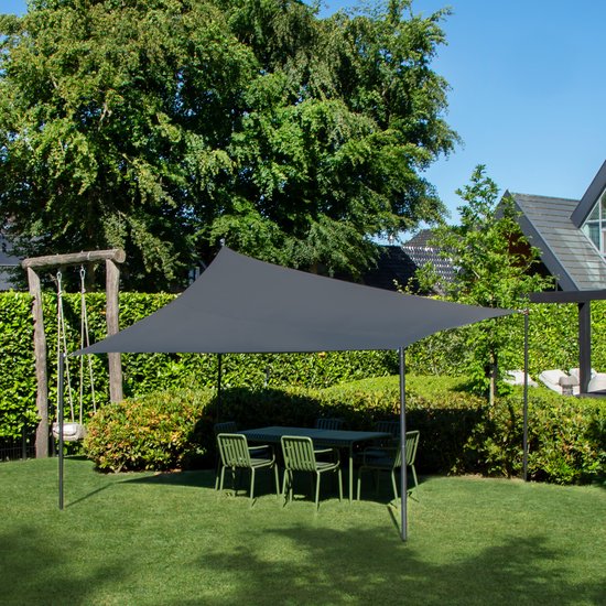 VONROC Premium Shade Cloth - Tarp - Rechteck - 400x300 cm - Wasserabweisend - Grau - Inkl. Aufbewahrungsbeutel und Befestigungsschnur