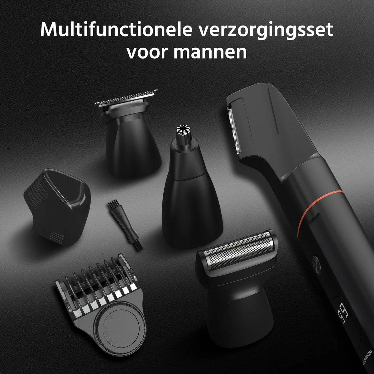 MAXGROOM 7-in-1-Körpertrimmer – kabellos – 1–9 mm – IPX6 wasserdicht – 90 Min. – LED-Anzeige – magnetische Aufsätze