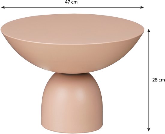 Mica Decorations Celise Beistelltisch - H28 x Ø47 cm - Metall - Hellrosa