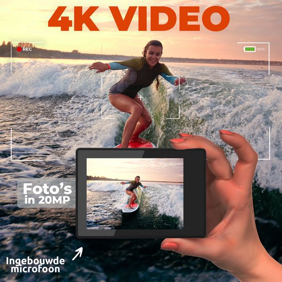 Denver Action-Kamera 4K - 20MP - F- 120/60/30 FPS