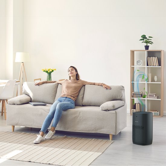 Auronic Luftreiniger Fresh Pro - Mit HEPA 13 Filter - 300 m³/h - 65 m² - Kohlefilter - 3 Stufen - Luftreiniger - Schwarz