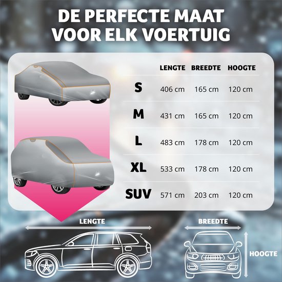 tectake Autoschutzdecke Hagelschutz mit Schaum-Einlage wasserdicht atmungsaktiv 571x 203x 120cm SUV / VAN Grau