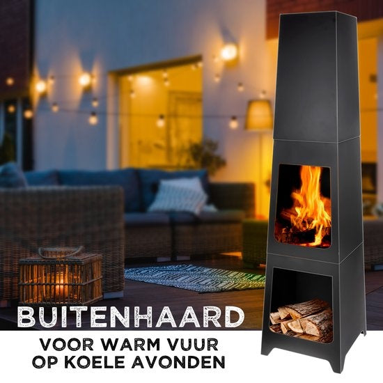 BBQ Collection Gartenkamin - Holzofen - 36x36x150cm - Stahl