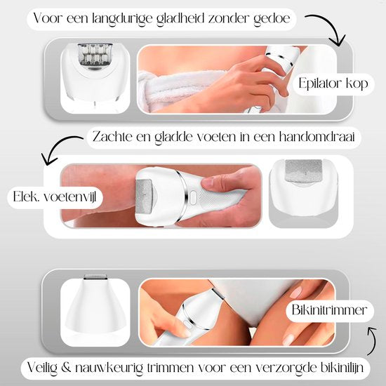Sansbeauté® 7-in-1-Ladyshave für Frauen – Gesicht – Achseln – Beine – Epilierer – Trimmer für Frauen und Damen – Bikini-Trimmer für Damen – Intim-Trimmer für Frauen – Rasierapparat für Frauen
