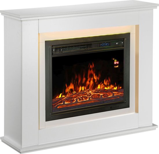 Elektroheizung - Rechteckig - 2000 Watt - Weiß - Feuereffekt