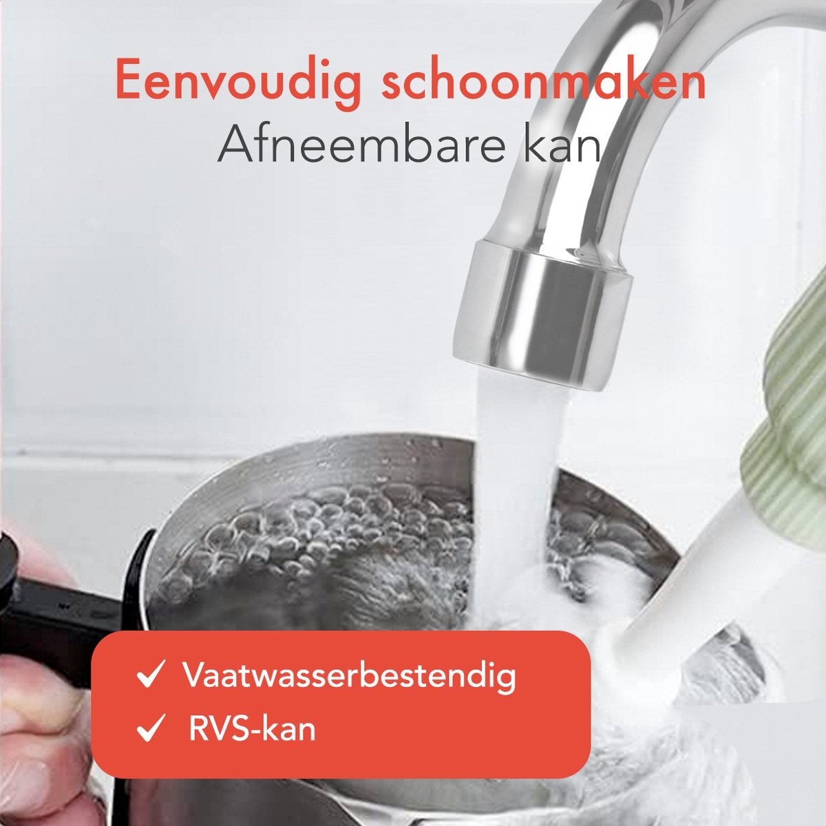 KitchenBrothers - Elektrischer Milchaufschäumer - Spülmaschinengeeignet - 4-in-1 - 400 ML - Edelstahl/Schwarz