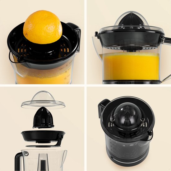 KitchenBrothers Zitruspresse - Kompakt - Manuell - 0.7L - Schwarz