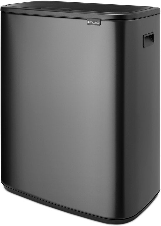 Brabantia Bo Touch Bin Mülleimer - 2 x 30 Liter - Abfalltrennung - Confident Grey
