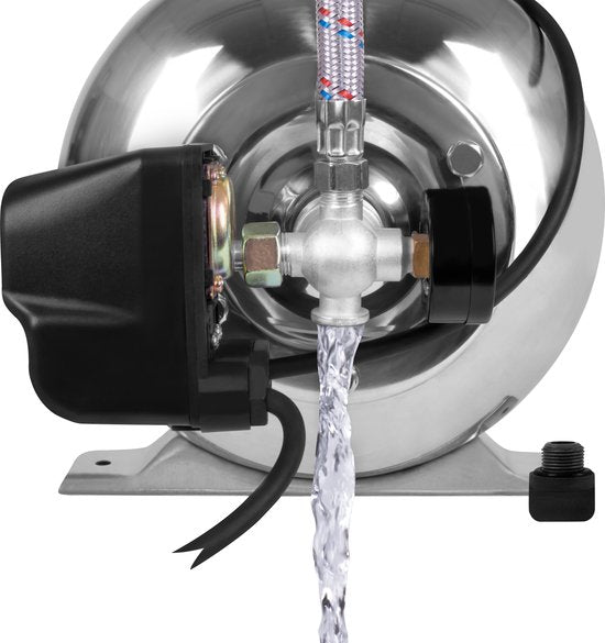 VONROC Hydrophor-Pumpe / Hydrophor-Set mit Druckschalter - 1000W - 3500l/h - 19L Edelstahltank - Pumpengehäuse aus Edelstahl