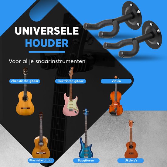Finesse Gitarren-Wandhalterung – 2er-Pack – mit Plektren – Wandhalterung – Gitarrenständer